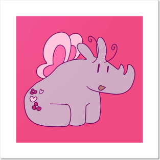 Pink Fairy Rhino Posters and Art